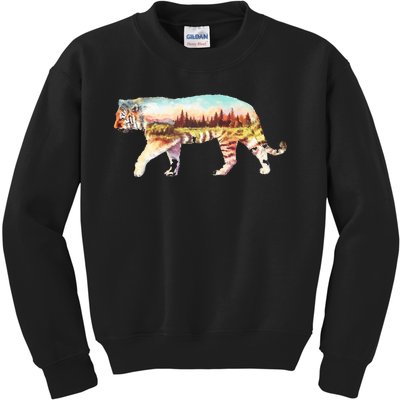 Adventurous Tiger Wilderness Graphic Kids Sweatshirt