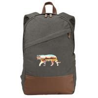 Adventurous Tiger Wilderness Graphic Cotton Canvas Backpack
