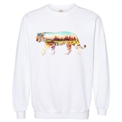 Adventurous Tiger Wilderness Graphic Garment-Dyed Sweatshirt