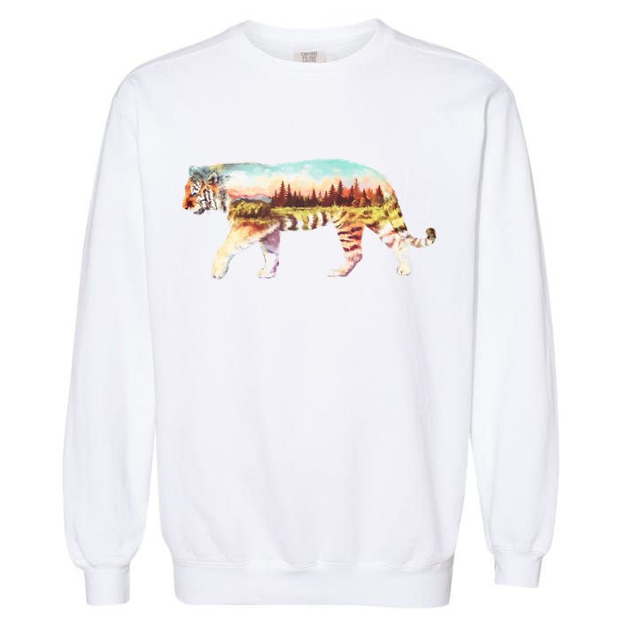 Adventurous Tiger Wilderness Graphic Garment-Dyed Sweatshirt