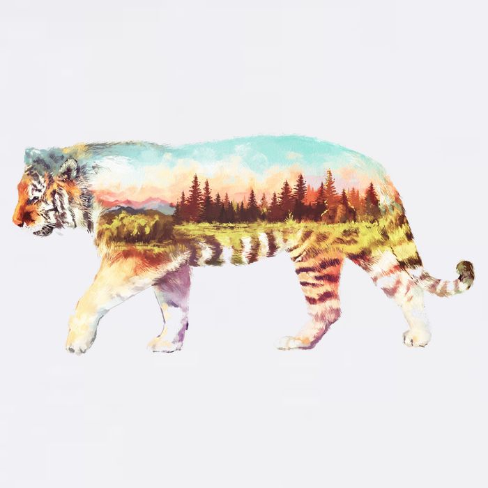 Adventurous Tiger Wilderness Graphic Garment-Dyed Sweatshirt