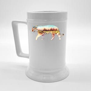 Adventurous Tiger Wilderness Graphic Beer Stein