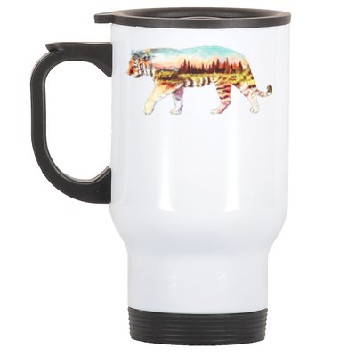 Adventurous Tiger Wilderness Graphic Stainless Steel Travel Mug