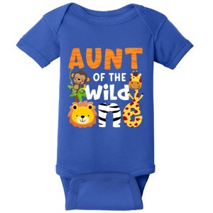 Aunt The Wild One Zoo Birthday Safari Jungle Animals Party Gift Baby Bodysuit