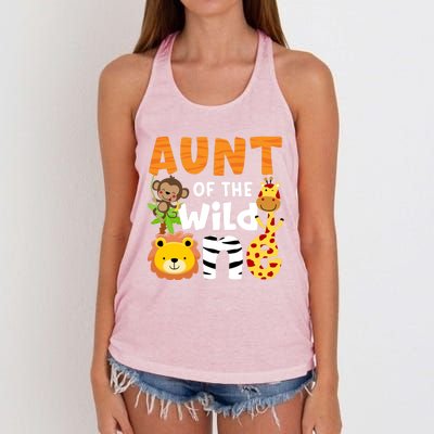 Aunt The Wild One Zoo Birthday Safari Jungle Animals Party Gift Women's Knotted Racerback Tank