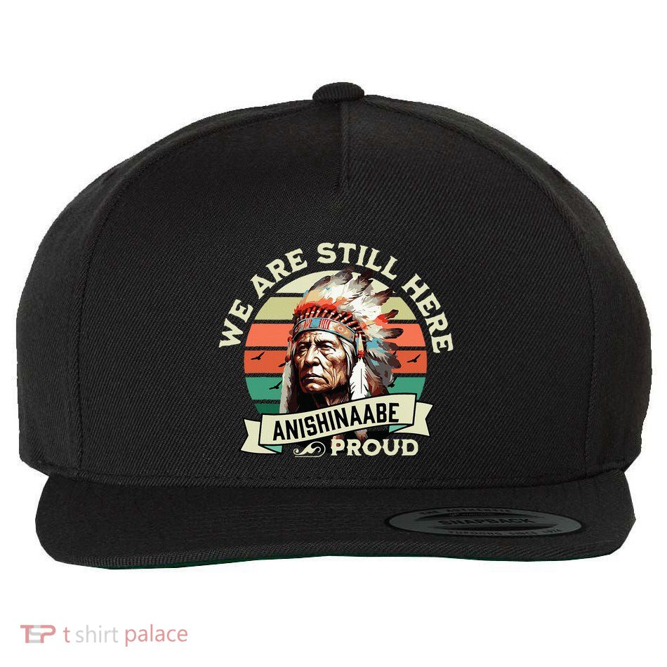 Anishinaabe Tribe We Are Here Native Indian  Wool Snapback Cap