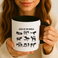Asses The World Funny Lazy Smart Half Fat Kick Kick Donkey Mug