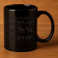 Asses The World Funny Lazy Smart Half Fat Kick Kick Donkey 11oz C Handle Ceramic Mug