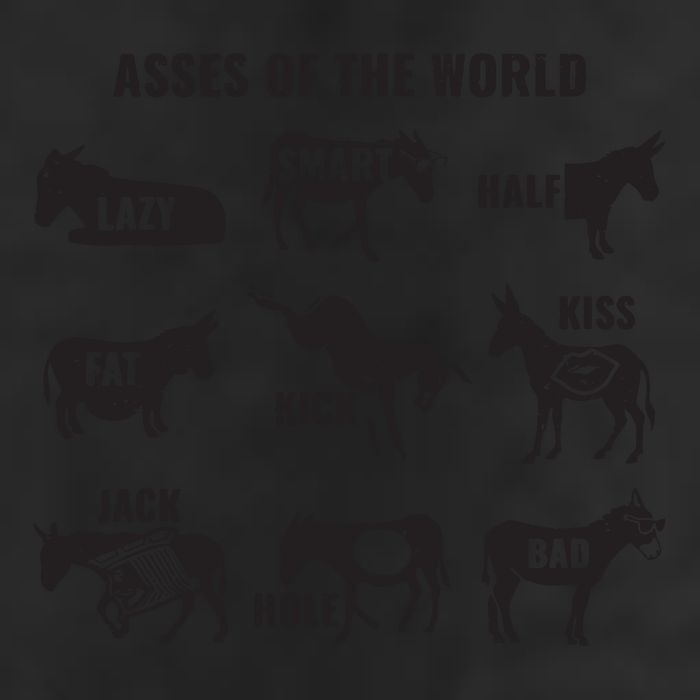 Asses The World Funny Lazy Smart Half Fat Kick Kick Donkey Microfiber Hand Towel