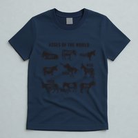 Asses The World Funny Lazy Smart Half Fat Kick Kick Donkey T-Shirt