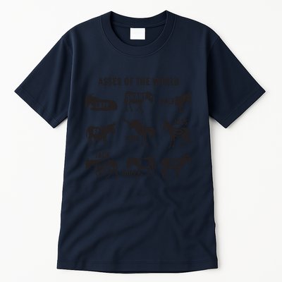 Asses The World Funny Lazy Smart Half Fat Kick Kick Donkey Tall T-Shirt
