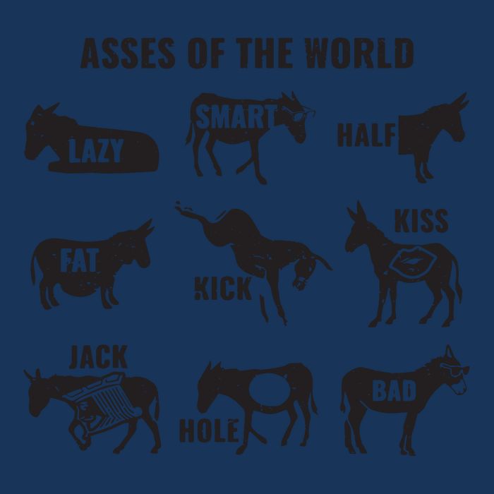 Asses The World Funny Lazy Smart Half Fat Kick Kick Donkey Sustainable Bucket Hat
