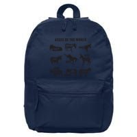 Asses The World Funny Lazy Smart Half Fat Kick Kick Donkey 16 in Basic Backpack