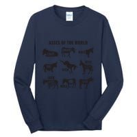 Asses The World Funny Lazy Smart Half Fat Kick Kick Donkey Tall Long Sleeve T-Shirt