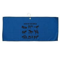 Asses The World Funny Lazy Smart Half Fat Kick Kick Donkey Large Microfiber Waffle Golf Towel