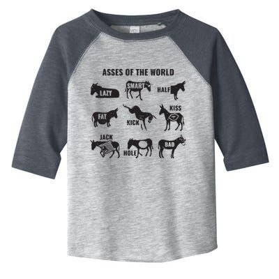 Asses The World Funny Lazy Smart Half Fat Kick Kick Donkey Toddler Fine Jersey T-Shirt