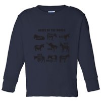 Asses The World Funny Lazy Smart Half Fat Kick Kick Donkey Toddler Long Sleeve Shirt