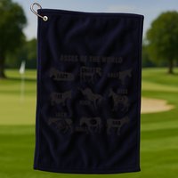 Asses The World Funny Lazy Smart Half Fat Kick Kick Donkey Golf Towel