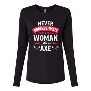 Axe Throwing Women Funny Hatchet Lumberjack Womens Cotton Relaxed Long Sleeve T-Shirt