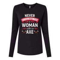 Axe Throwing Women Funny Hatchet Lumberjack Womens Cotton Relaxed Long Sleeve T-Shirt