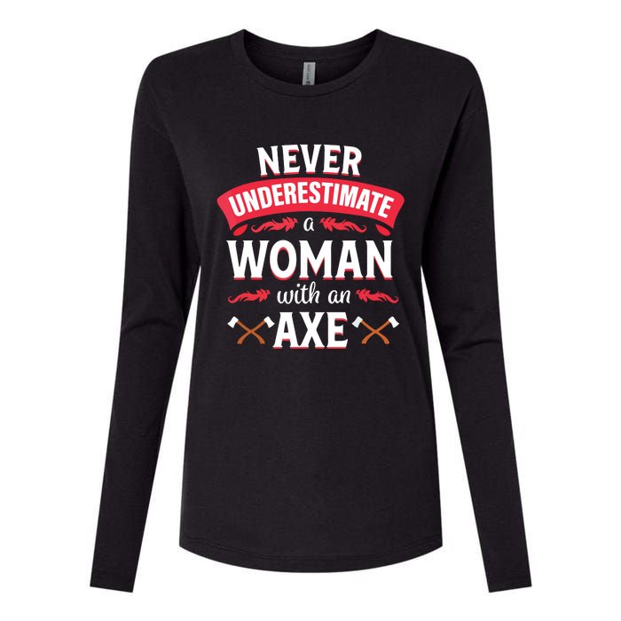 Axe Throwing Women Funny Hatchet Lumberjack Womens Cotton Relaxed Long Sleeve T-Shirt