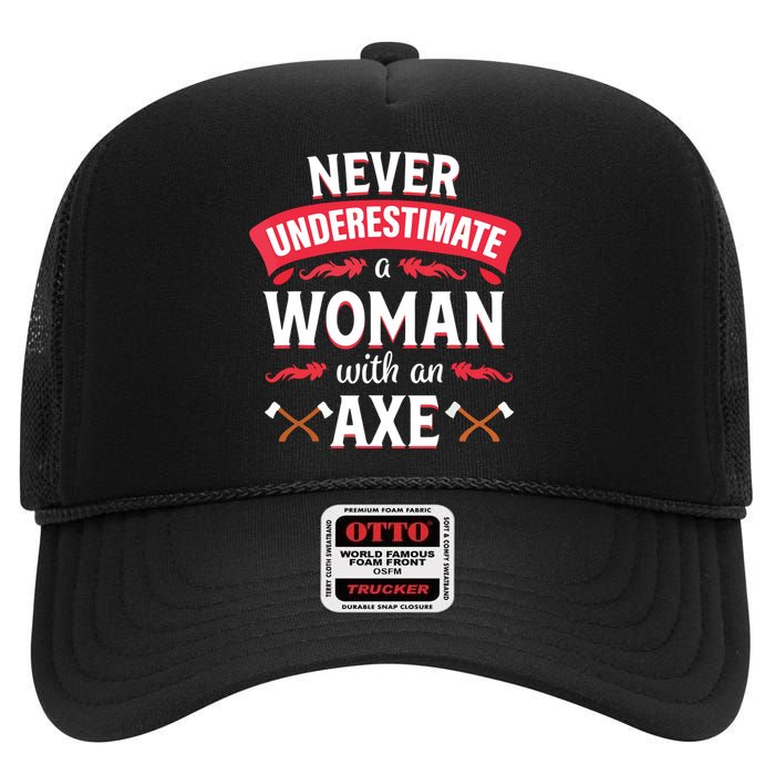 Axe Throwing Women Funny Hatchet Lumberjack High Crown Mesh Back Trucker Hat