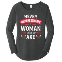 Axe Throwing Women Funny Hatchet Lumberjack Women's Perfect Tri Tunic Long Sleeve Shirt