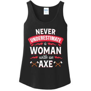 Axe Throwing Women Funny Hatchet Lumberjack Ladies Essential Tank