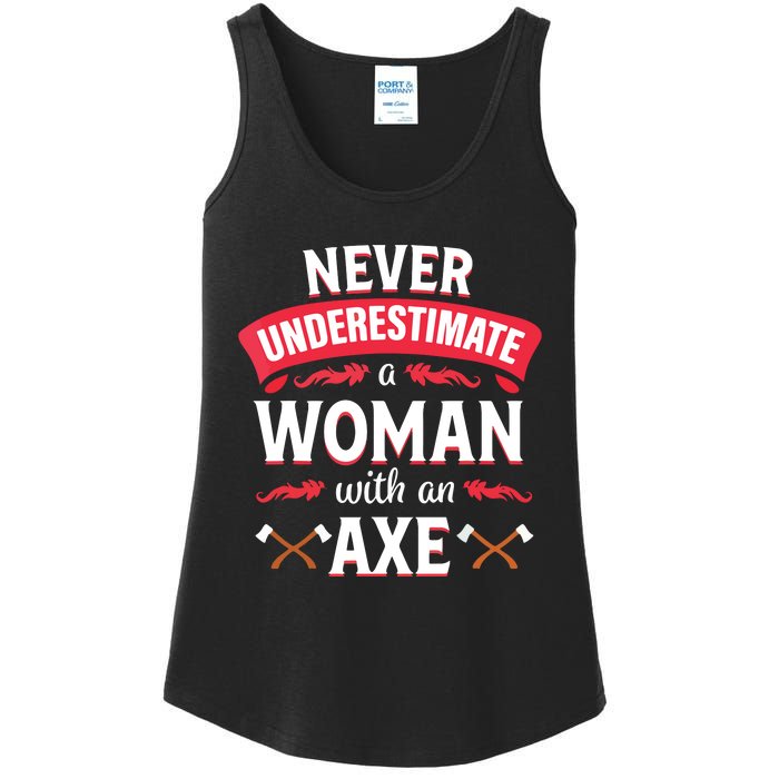 Axe Throwing Women Funny Hatchet Lumberjack Ladies Essential Tank