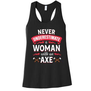 Axe Throwing Women Funny Hatchet Lumberjack Women's Racerback Tank