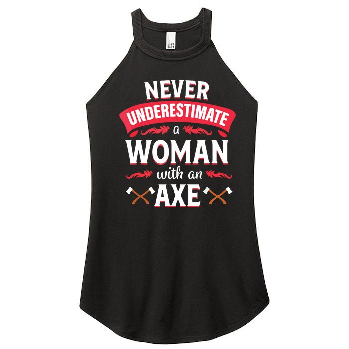 Axe Throwing Women Funny Hatchet Lumberjack Women's Perfect Tri Rocker Tank