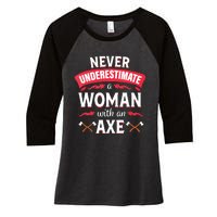 Axe Throwing Women Funny Hatchet Lumberjack Women's Tri-Blend 3/4-Sleeve Raglan Shirt