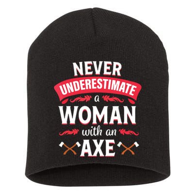 Axe Throwing Women Funny Hatchet Lumberjack Short Acrylic Beanie