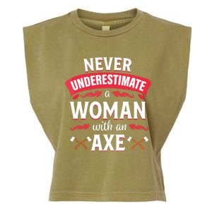 Axe Throwing Women Funny Hatchet Lumberjack Garment-Dyed Women's Muscle Tee