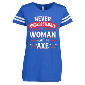 Axe Throwing Women Funny Hatchet Lumberjack Enza Ladies Jersey Football T-Shirt