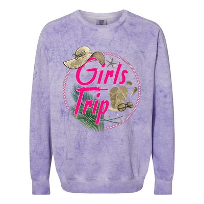 Awesome Trip Women Besties Ladies Cruise Lovers Colorblast Crewneck Sweatshirt