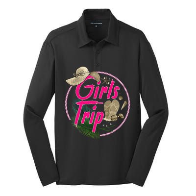 Awesome Trip Women Besties Ladies Cruise Lovers Silk Touch Performance Long Sleeve Polo