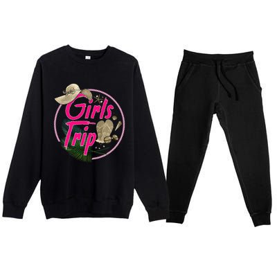 Awesome Trip Women Besties Ladies Cruise Lovers Premium Crewneck Sweatsuit Set