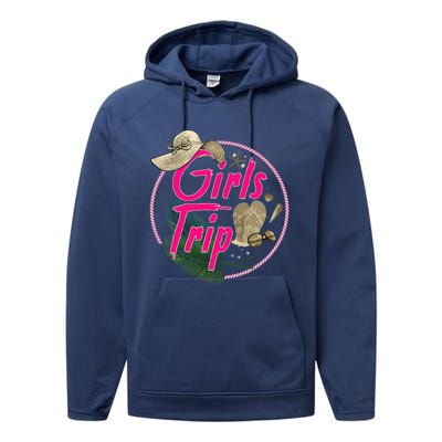 Awesome Trip Women Besties Ladies Cruise Lovers Performance Fleece Hoodie