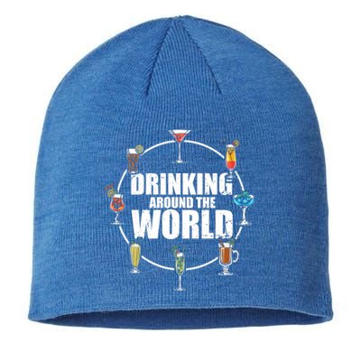 Around The World Ing Lover Alcoholic Beverage Gift Sustainable Beanie