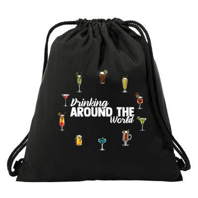 Around The World Ing Lover Alcoholic Beverage Gift Drawstring Bag