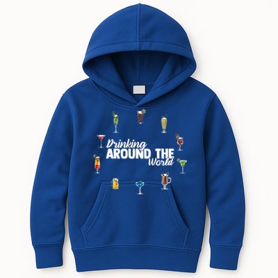 Around The World Ing Lover Alcoholic Beverage Gift Kids Hoodie