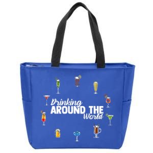 Around The World Ing Lover Alcoholic Beverage Gift Zip Tote Bag