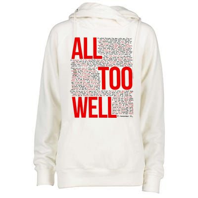 All Too Well Swiftie Womens Funnel Neck Pullover Hood