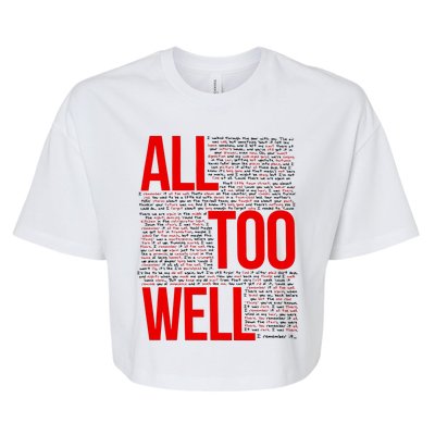 All Too Well Swiftie Bella+Canvas Jersey Crop Tee