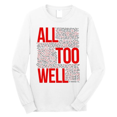 All Too Well Swiftie Long Sleeve Shirt