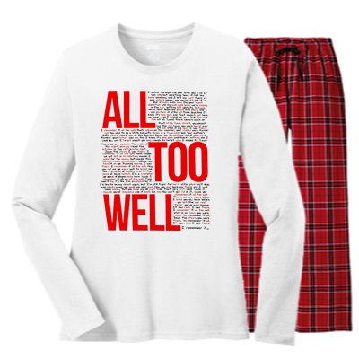 All Too Well Swiftie Women's Long Sleeve Flannel Pajama Set 