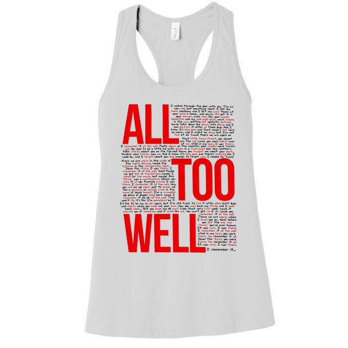 All Too Well Swiftie Women's Racerback Tank