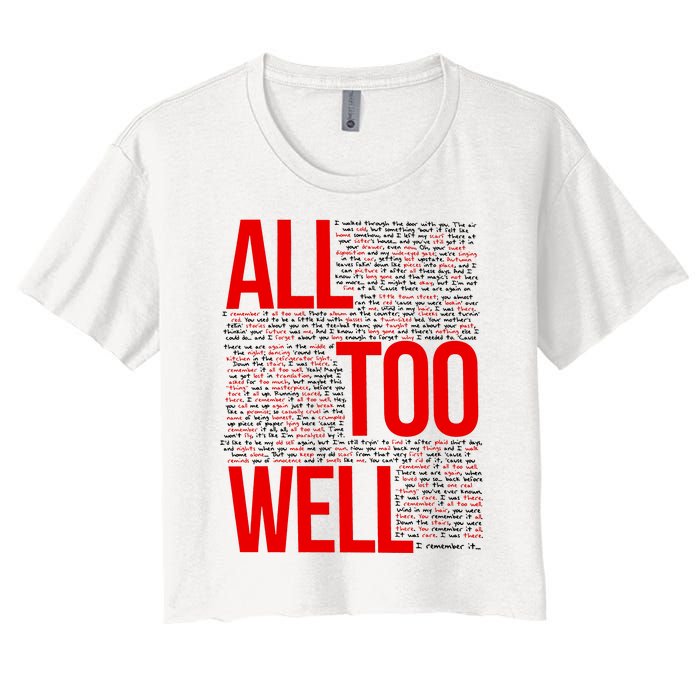 All Too Well Swiftie Women's Crop Top Tee