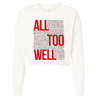 All Too Well Swiftie Cropped Pullover Crew